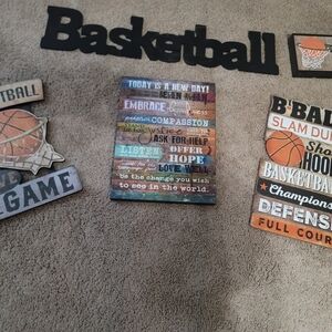 Hobby Lobby Basketball Wall Decor Set - Black, Orange, Multicolor